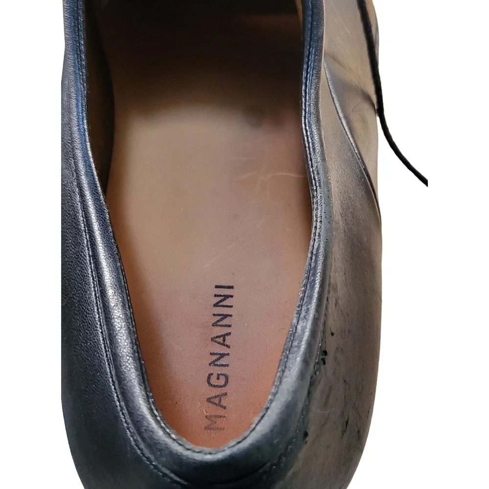 Magnanni Mens Black‎ Leather Cap Toe Oxford Dress Shoes Size 13 D Made in Spain